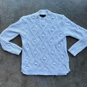 Rachel Zoe White Y2K Styled Knit Sweater